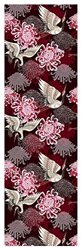 self Adhesive Wallpaper,Oriental Style Wallpaper, Japanese White Crane Chrysanthemum Living Room Background Wall Sticker -003 (1 roll)