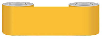 Tapetenbordüre selbstklebend zum Aufkleben für Wohnzimmer Küche Badezimmer Abnehmbare Wasserdicht Bodenleiste PVC Dekorative Bordüre Gelb matt 5cm X 500cm