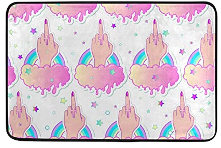 MONTOJ Mittelfinger-Teppich für Badezimmer, super weich, für Wohnzimmer, Schlafzimmer, Heimdekoration, Fußmatte, verschleißfest