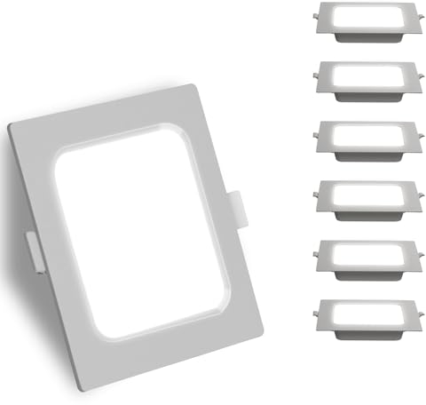 Aigostar Downlight LED Empotrado, 9W Equivalente a 83W, 6500K Luz Blanca Fría, Blanco, Ojo De Buey, Ф110-120mm, Paquete De 6