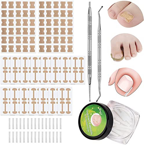 152 Stücke Eingewachsene Zehennägel Set Zehennagel Korrektur Patch, Zehennagel Korrektur Pflaster, Eingewachsener Zehnagel Fusspflege Set Professionell für Paronychie Eingewachsene Fußnägel