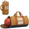 TUGUAN 40L Sporttasche Herren Trainingstasche mit Schuhfach und Nassfach Wochen Reisetasche Handgepäck Tasche für Sport Gym Fitness Basketball Fußball, Braun