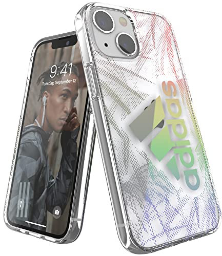 adidas Sports Compatible with iPhone 13 Mini Case, Drop Resistant, Raised Edges, Original Molded Case, Holographic Palm