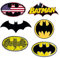BATMAN SHIELD STICKER PACK- LOGO Die Cut Vinyl Large Deluxe Stickers Variety Pack - Laptop, Water Bottle, Scrapbooking, Tablet, Skateboard, Indoor/Outdoor - Set of 6