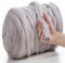 MeriWoolArt® 100% XXL Merino Wolle Garn 4-5 cm Dicke Wolle Garn, Filzwolle Trockenfilzen Nassfilzen, DIY Klobiges Wolle Garn Decke, Decke Baby Wolle, Arm Stricken Decke Garn Satingrau, 100g