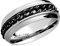 Taffstyle Biker Band Ring Edelstahl Facettierter Spinner Ketten Bandring Herrenring Partnerring Freundschaftsring Herren Silber Schwarz Größe 73 (23.2)