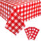 Kesfey 3 Pack de nappes en Plastique Vichy Rouge 137x274cm, nappes rectangulaires à Carreaux jetables, couvertures de Table imperméables et Anti-éclaboussures pour Les Fournitures de fête