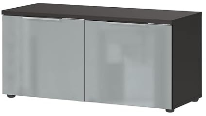 Germania Schuhbank 3419-587 GW-Genova, in Graphit/Silbergrau, mit Glasfront, 97 x 47 x 40 cm (BxHxT)