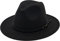 EATAN Fedora Hüte mit Gürtelschnalle für Damen und Herren, modisch, klassisch, breite Krempe, Unisex, Panama-Hut, Sonnenhut (schwarz, verstellbar)