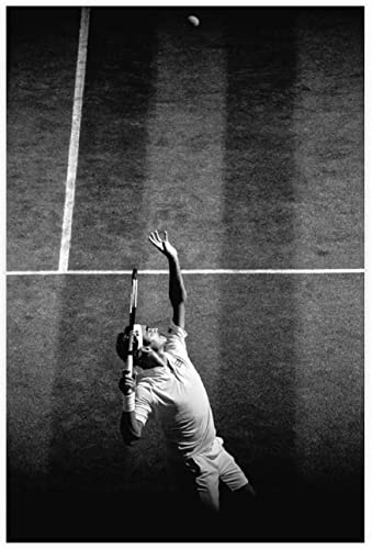 LBMED Leinwand Bilder Kunst Tennis Pro Roger Federer 2 Leinwandposter für Schlafzimmerdekoration Malerei Poster Druckt Gedruckte 23.6x35.4(60x90cm) Kein Rahmen