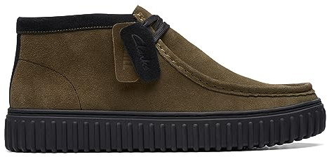 Clarks Men's Torhill Hi Oxford Boot, Dark Olive Suede, 12