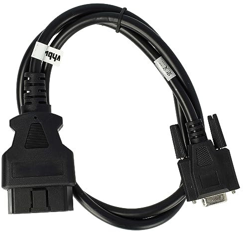 vhbw OBD2 Adapter RS-232 auf OBD2 16Pin kompatibel mit VW Polo, Sharan, T5, Touareg, Touran, Phaeton, T4 Auto, KFZ - 90 cm