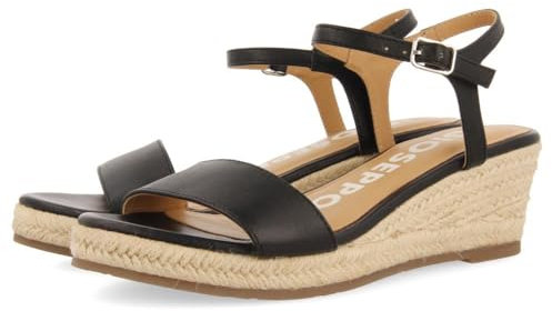 GIOSEPPO YALAHA Damen Espadrilles Keilabsatz Sandalen Schwarz 41 EU, Schwarz, 41 EU
