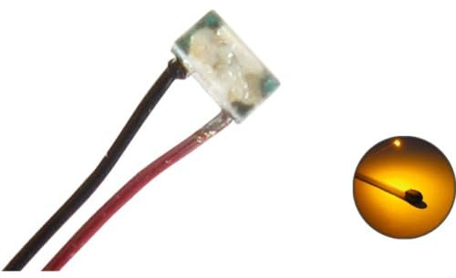 50205 LED SMD 0402 mit Kupferlackdraht Draht Kabel gelb