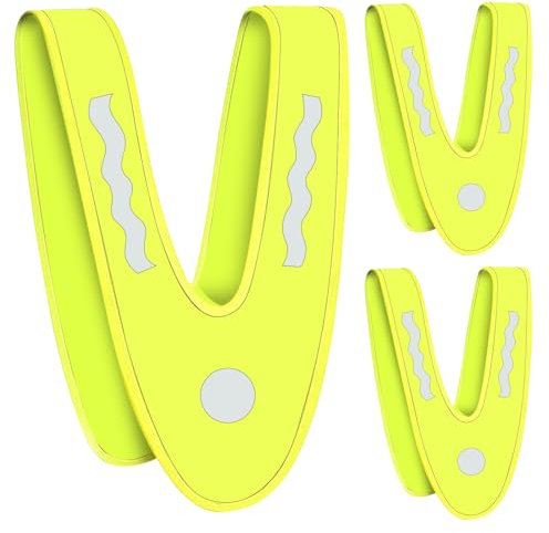 3 pcs Leichte Warnwesten Kinder,Reflektorweste Kinder,V-Form Signalkragen,Sicherheitsweste für Kinder,Kinderwarnweste,Pannenweste fürJungen & Mädchen für Sport,Laufen,Fahrrad