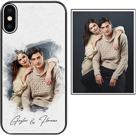 Personalised Phone Case with Custom Portrait from Photo For Apple iPhone XS Max, Personalised Image/Picture/Photo Custom Design Soft TPU Rubber Phone Case for iPhone XS Max