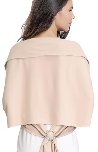 Handcess Damen Tücher und Tücher Hochzeit Pashmina Schal Stola Schal für Bräute Brautjungfern Hochzeiten Abendpartys (Khaki-1)