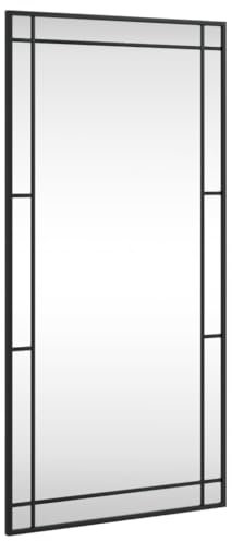 vidaXL Espejo de Pared Rectangular de Hierro Negro 50x100 cm