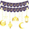 Ramadan Deko, Ramadan Mubarak Dekorationen Goldene Sterne und Monde Banner, Eid Mubarak Party Deko, Ramadan Kareem Festival Zubehör