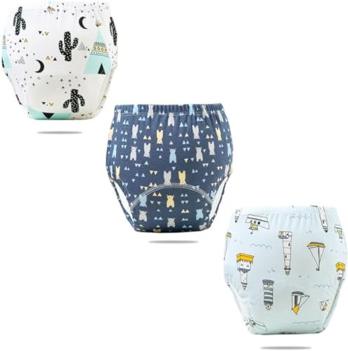 3 Packs Baby Potty Training Pants Boys Girls Training Underwear Reusable Toddlers Toilet Training Pants (Type A,3-4 Years)