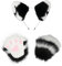 Kidukso Tier Pfoten Handschuhe Set Mit Tierohr Kopfbedeckung - Fuchs, Wolf, Bär, Katze Krallen Fingerlose Pelzige Handschuhe - Karneval Halloween Cosplay Verkleidung Requisiten, Schwarz