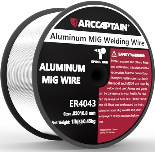 ARCCAPTAIN Silicon Aluminum Welding Wire ER4043 .030-Diameter, 1 Pound Spool
