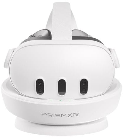 PRISMXR Charging Dock Compatible with Meta Quest 3 Accessories, 27W Fast Charge Station for Oculus Quest 3 and Controllers with 2 Rechargeable Batteries (Carina D1)