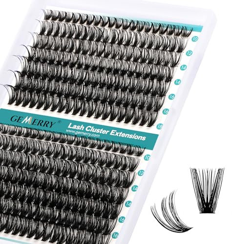 GEMERRY Ciglia Finte 40D/50D Cluster Volume Russo 10-18mm mix 0.07 mm D Curl Fai Da Te a Casa per Principianti Individuali Professional Ciglia Finte Extension(40D+50D-0.07D-10-18mm)