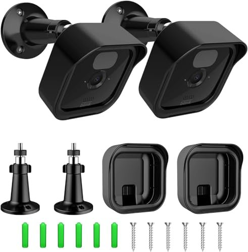 [2 Pack] Blink Outdoor 3 (3. Generation) Kamerahalterung und Schutzhülle, Blink Kamerahalterung 360° verstellbare Gehäusehalterung Ständer Zubehör für Blink 3th Kamerasystem Wandhalterung, Schwarz