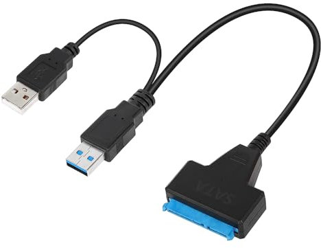 Sarini Adaptador SATA a USB 3.0 para cables de computadora, conectores de 2.5/3.5 pulgadas, cable adaptador universal de disco duro