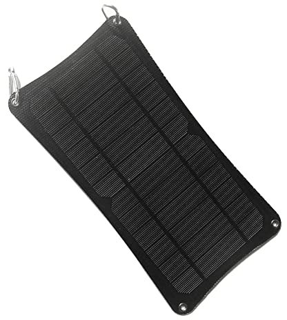 FYOBOT Panneau Solaire 10W 5V avec Double Port USB + SystèMe de Batterie de Charge Mousqueton Chargeur Solaire Pliable ETFE