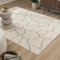 FRAAI | Home & Living Teppich Wohnzimmer - Yune Stone Creme Grün - Skandinavisch - Wohnzimmer, Schlafzimmer - Fellteppich - Carpet