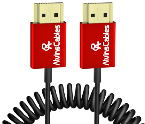 Alvin's Cables Cable HDMI 8K 2.1 48 Gbps de alta velocidad Φ2,4 mm ultrafino HDMI 8K @60Hz 4K @120Hz para Sony A7 A9, BMPCC, para Panasonic GH5, para Canon C70, para Atomos Ninja, para SmallHD, peso