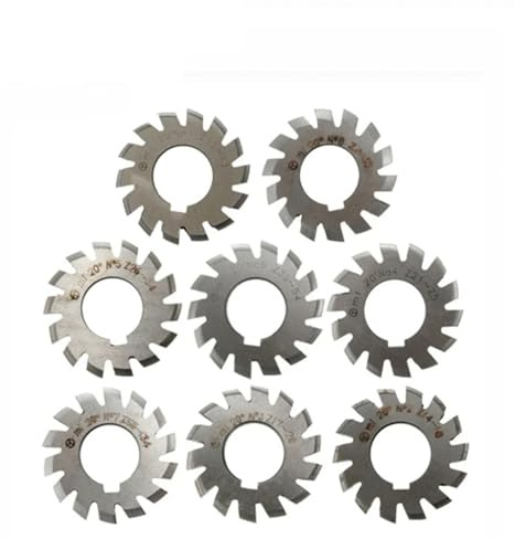 8PCS M0.4/M0.5/M0.6/M0.7/M0.8/M1/M1.25/M1.5/M2/M3/M4 Modul PA20 Grad NO.1-NO.8 HSS Zahnrad Fräser Verzahnungswerkzeuge Wendeschneidplatten(M0.6 8PCS NO.1-NO.8)