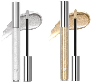 2.4g Silber Weiß Lippenstift und 2.4g Golden Lippenstifte,Lipsticks | Flüssiger Lippenstift, 2.4g Silber Weiß Lippenstift und 2.4g Golden Lippenstifte, Antihaft-Lipgloss, Langanhaltende Farbe,