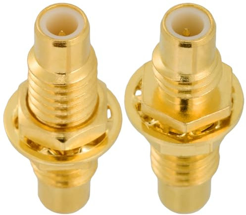 Vecys 2 Stück SMC Stecker auf Stecker RF Koaxial Adapter 50 Ohm SMC mit Mutter und Dichtung Adapter Hochfrequenz Vollkupfer Vergoldeter Adapter