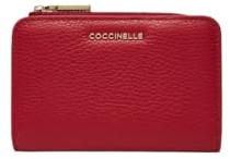 Coccinelle Leder Geldbörse Metallic Soft Wallet Ruby dunkelrot