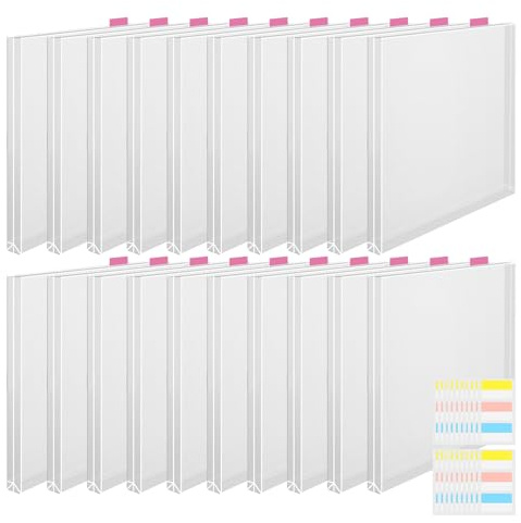 Aufbewahrungsbox für Scrapbook Papier 30 x 30 cm - Kreativ Organizer Bastelbedarf, Klare Aufbewahrungshüllen mit Registertabs | Aufbewahrungslösung für Bastelzimmer, Scrapbooking Material, Kunsthandwe