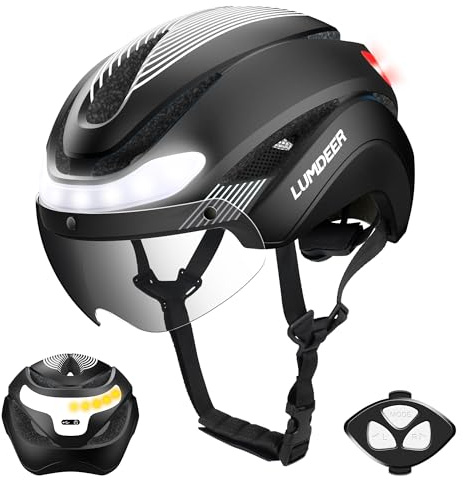 LUMDEER Fahrradhelm Herren und Damen Erwachsene mit Licht Vorne und Hinten