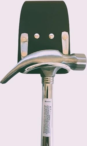 Black Leather Steel Hammer Holder Steel Saddle BBI for Scafffolding Tool Belt