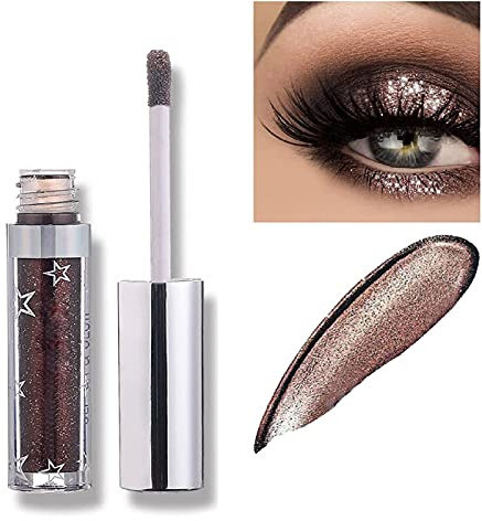 Lucoss Liquid Eyeshadow Glitzer Lidschatten Makeup Langlebige Shiny Glitter Wasserdicht Schimmer und Glanz Lidschatten-Aufkleber Metallic-Pigmente (A107)