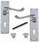 Golden Grace Victorian Scroll Door Handles Lever Lock in Polished Chrome Finish - 150mm x 40mm