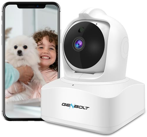 GENBOLT 2.5K Home Security Camera Indoor, Pet Dog Cam 5MP, 2.4/5Ghz Dual WiFi Camera Baby Monitor, Pan Tilt Auto Tracking IP Camera Surveillance with Humanoid Detection