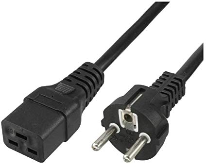 Cavo Alimentazione 16A, Spina Schuko a Presa tripolare IEC 320 C19, 1.8 mt, colore Nero per UPS, armadi rack, centro dati