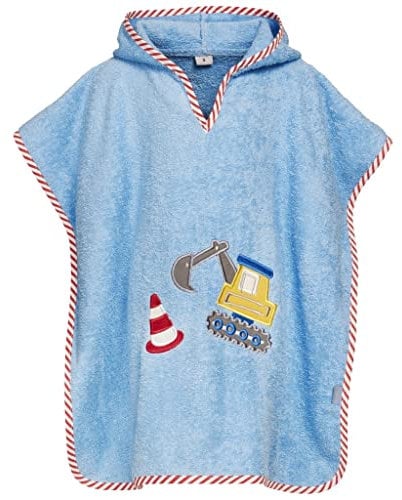 Playshoes Unisex Kinder Frottee-poncho Bademantel Handtuch, Bagger, L Ab Ca. 4 Jahre EU