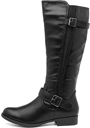 Lilley Marcy Womens Black Buckle Riding Boot - Size 8 UK - Black