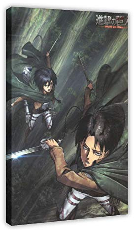 Leinwandposter Anime Attack on Titan Levi 14, Schlafzimmer, Dekoration, Sport, Landschaft, Büro, Raumdekoration, Geschenk, 60 x 90 cm, Rahmen