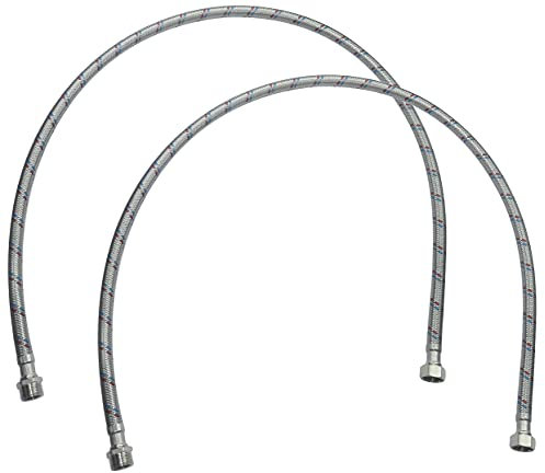 AERZETIX - C51094 - Satz von 2 Schlauchleitungen sanitär 1000mm 3/8'' männlich - weiblich - flexible verbindung wasserhähne badezimmer küche heizung - flexibler anschlussschlauch