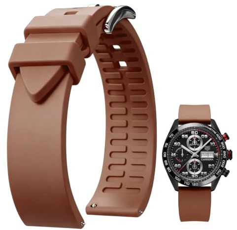 BINLUN Silikon Uhrenarmband Schnellverschluss Fluorkautschuk Uhrenarmbänder 19mm 20mm 21mm 22mm 24mm Gummi Sport Uhrband für Herren Damen Schwarz/Braun/Blau/Rot/Grün/Orange