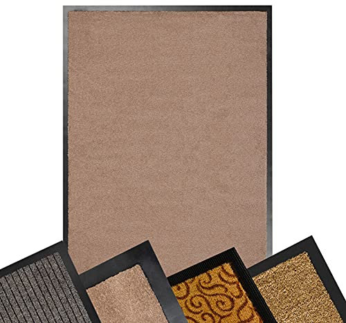 Schmutzfangmatte BEIGE - XXL Teppich für Flur Eingang Eingangsbereich innen & außen - Türmatte Sauberlaufmatte Fußabtreter Fussmatte - rutschfest & pflegeleicht (60 x 90 cm, Performa 90)